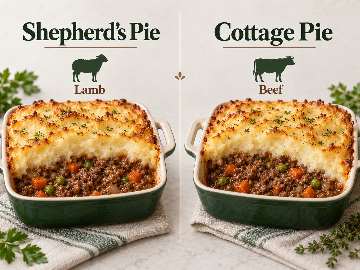 Difference between shepherd’s pie with lamb and cottage pie with beef